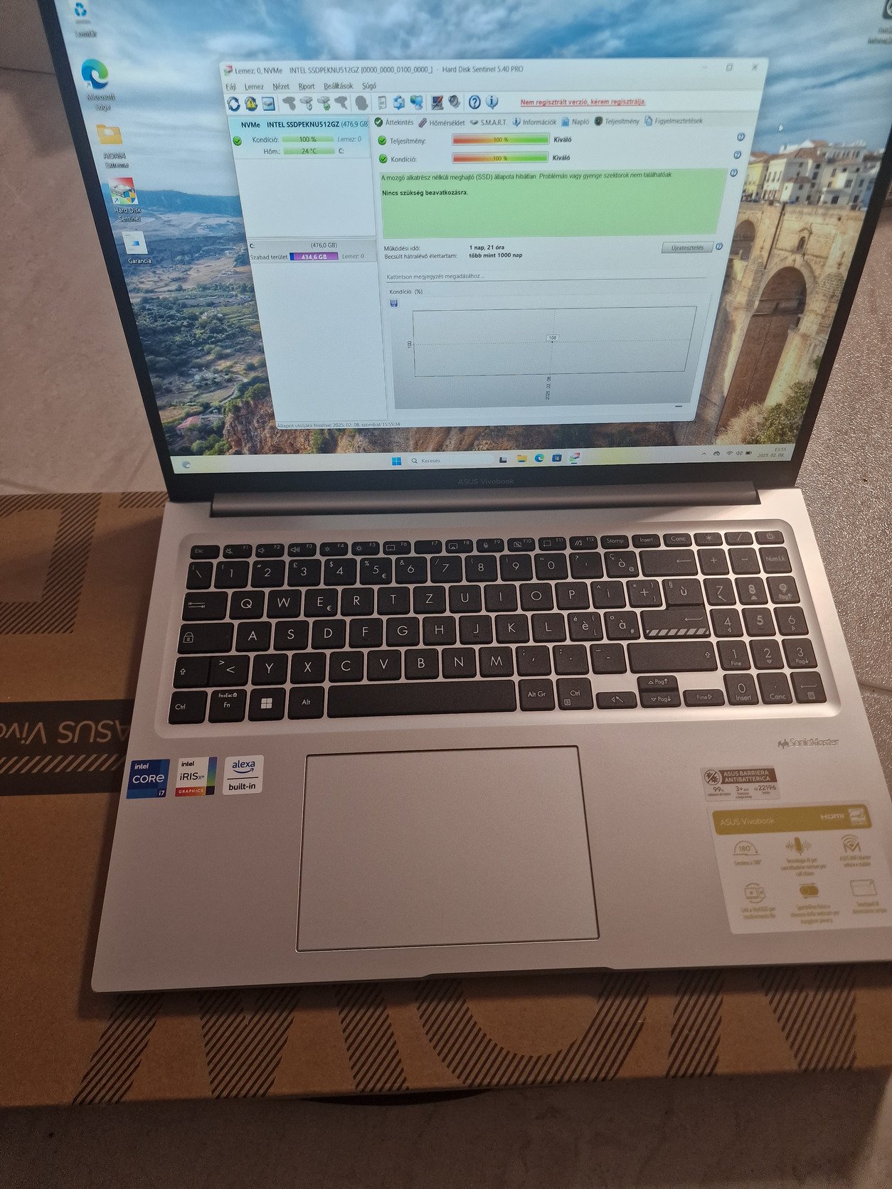 Szuper áron eladó dobozos új Asus Vivobook 16 /i7-1255U/16 GB RAM/512 GB SSD/FHD+/IPS/16″/Gari