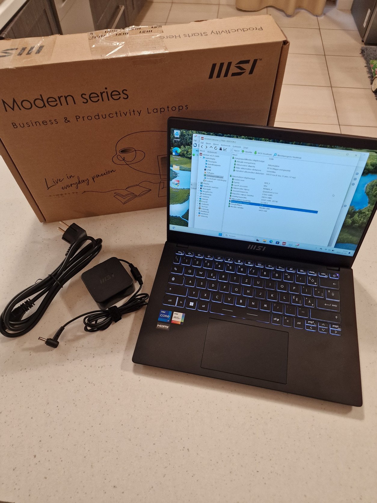 Remek áron eladó 13 generációs új Msi Modern 14 laptop/i7/16gb/512ssd/Intel iris Xe/Fhd/Ips/Garancia